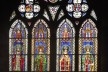 Vitral com imperadores, interior da Catedral de Notre-Dame de Strassbourg