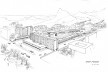 Perspectiva geral do conjunto Hospitalar, projeto de Garcia Roza