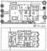 Edifício FAM, Porto Alegre, 1969. Planta Baixa: 1. Entrada; 2. Garagem; 3. Hall; 4. Salão de Festas; 5. Serviço; 6. Depósito; 7. Banho. Planta Tipo: 1. Hall; 2. Sala de Estar; 3. Terraço; 4. Living; 5. Bar; 6. Cozinha; 7. Serviço; 8. Despensa; 9. Banho; 1