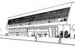 Croquis do Cine-Teatro e Clube Social, 1953. Arquitetos Aldary Henrique Toledo e Carlos Leão.