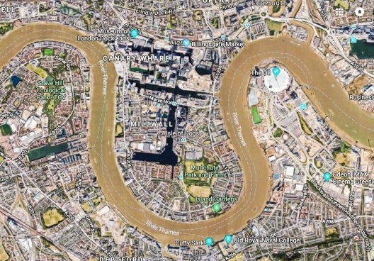 Localização da London Docklands