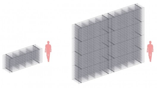 Pavilhão Nuvem ArcelorMittal na Casacor MG 2018, esquema modulação, Belo Horizonte MG Brasil, 2018. Arquitetos Rafael Gil, Carolina Miguez, Filipe Silva Gonçalves e Marcos Vinicius Lourenço / Arquitetos Associados