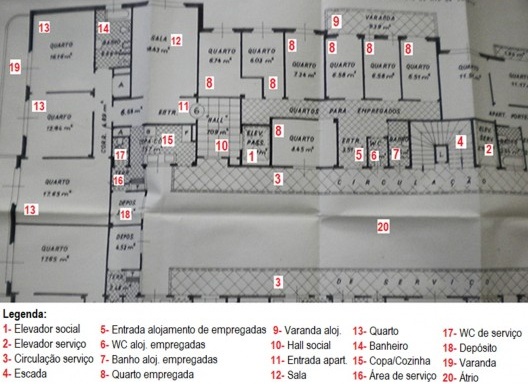 Parte da planta da cobertura
