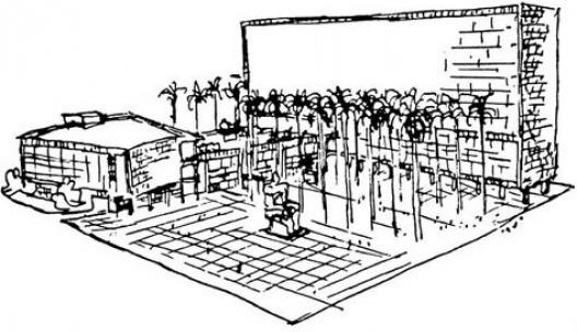 Edifício-sede do Ministério da Educação e Saúde, segundo projeto de Le Corbusier, agora para o terreno do centro, Rio de Janeiro RJ. Le Corbusier, 1936