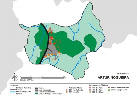Mapa de localização de investimentos públicos
