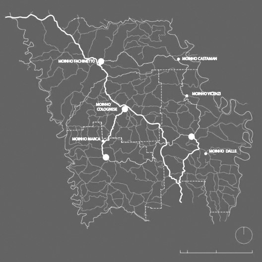 Cartografia dos moinhos no Sul em 2008