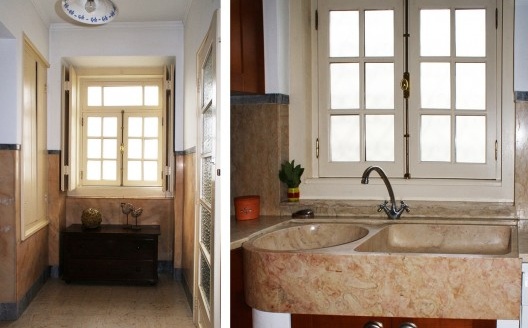 Fig. 13 – Copa com armário de apoio (lado esquerdo) / Fig. 14 – bancada de origem na cozinha