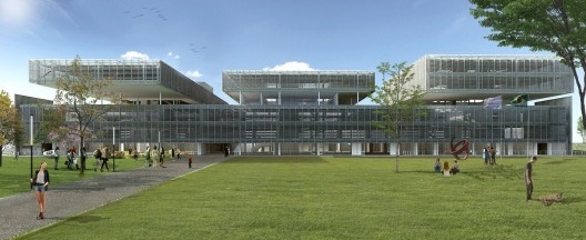 Imagem do edifício visto da praça