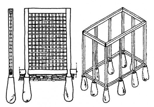 Estrutura de madeira para execução da Taipa de mão
