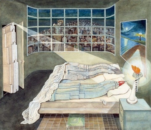 Madelon Vriesendorp, Flagrante delito, ilustração do livro Nova York delirante, de Rem Koolhaas