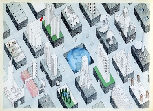 Rem Koolhaas, Globo cativo, ilustração do livro Nova York delirante, de Rem Koolhaas