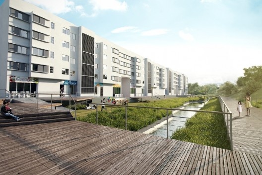 Projeto de edifício misto e Parque do córrego. Projeto de Urbanização Integrada