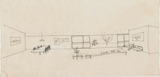 Croquis casa-atelier Tomie Ohtake, São Paulo, 1966-1998. Arquiteto Ruy Ohtake. Inv.: AM 2011-2-680 (4). Collection architecture du Musée national d’art moderne/Centre de création industrielle