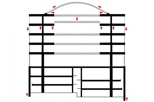Edifício Sede do Confea, diagrama de esforços, Brasília DF. Pedro Paulo de Melo Saraiva Arquitetos Associados