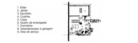 Residência do Arquiteto, Bairro Morumbi, São Paulo SP, 1951. Arquiteto Oswaldo Arthur Bratke. Plantas superior e inferior