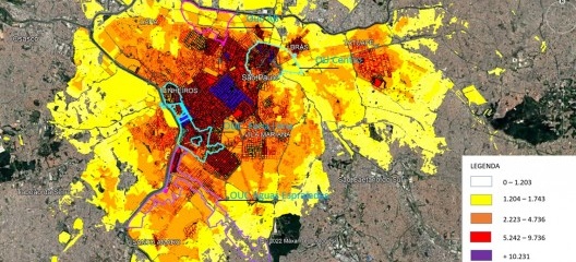 Sobreposição dos valores do quadro 14 do PDE com os perímetros das OUCs