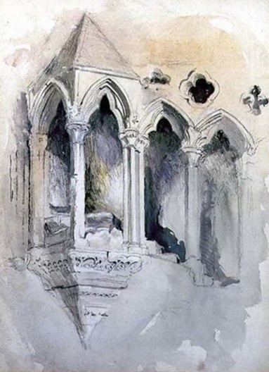 John Ruskin, A Gothic Stairway in Chester Cathedral