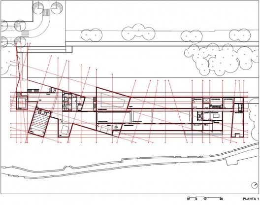 Museu de Arte Contemporânea Nadir Afonso, planta primeiro pavimento, Chaves, Portugal, 2015. Arquiteto Álvaro Siza