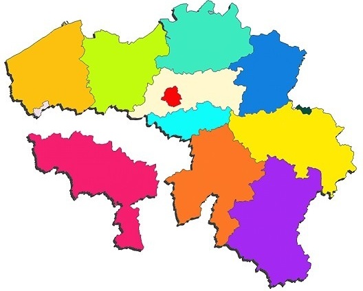 Quebra-cabeça com mapa da Bélgica