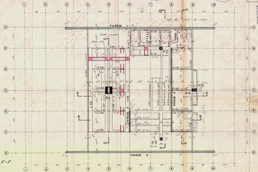 João Batista Vilanova Artigas, Residência Telmo Porto, São Paulo, 1968. Projeto Estrutural. Planta de formas