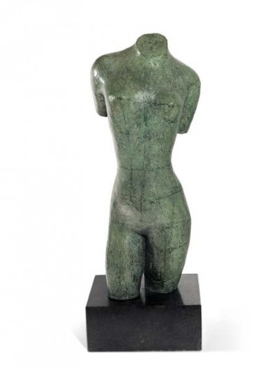 Bruno Giorgi, Torso feminino, década de 1960, bronze patinado, assinado B Giorgi na lateral direita