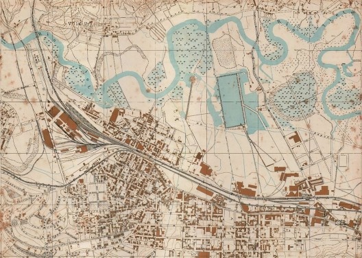 Recorte do setor Lapa ― Água Branca do Mappa Topográphico do Município de São Paulo, f. 22