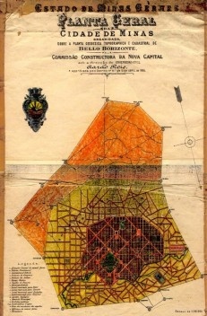 Planta geral da cidade de Minas (Belo Horizonte), engenheiro Aarão Reis