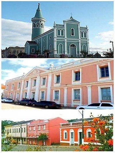 Silveira Martins, edificações com arquitetura típica em tijolo e pedra compõem a paisagem cultural