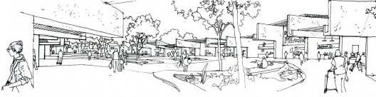 Mercado do Portão. Perspectiva artística da praça central