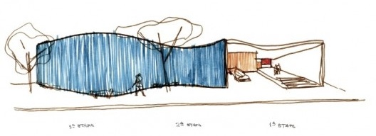 Residência Tomie Ohtake, perspectiva da terceira fase, São Paulo, 1997. Arquiteto Ruy Ohtake