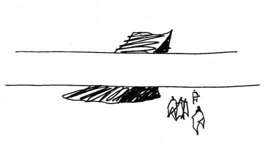 Um dos croquis de apresentação do MUBE