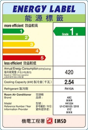 Etiqueta de consumo de energia de Hong Kong