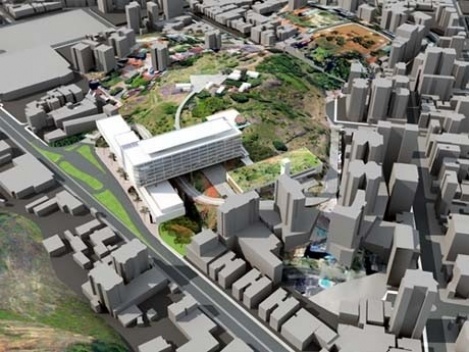 Perspectiva aérea do conjunto