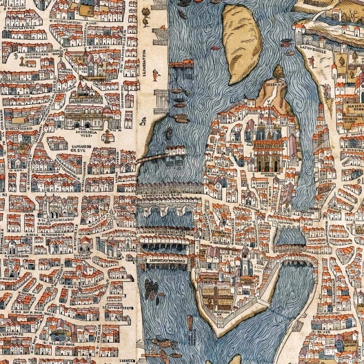 Mapa de Paris de Truschet e Hoyau, detalhe, 1550