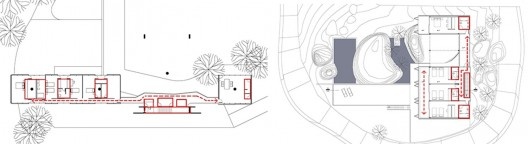 Ambientes compartimentados e circulações no setor íntimo: Casa Santa Teresa, SPBR Arquitetos, 2004 e Casa Ilhabela, Nitsche Arquitetos, 2008