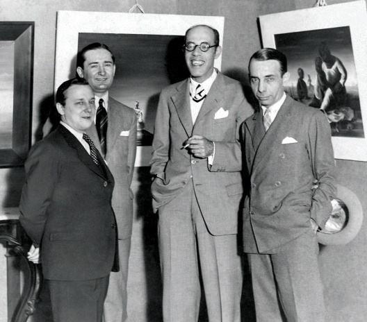 Cândido Portinari, Antonio Bento, Mario de Andrade e Rodrigo Melo Franco de Andrade, exposição de Portinari no Palace Hotel, Rio de Janeiro, julho de 1936