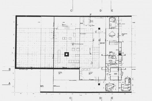João Batista Vilanova Artigas, Residência Telmo Porto, São Paulo, 1968. Projeto executivo. Planta do pavimento térreo