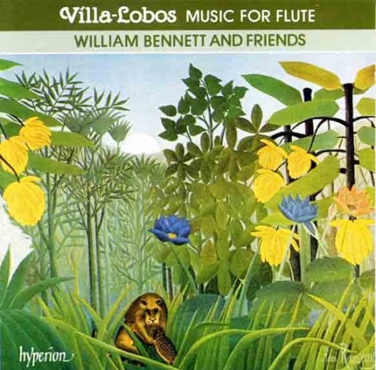 Capa do CD: William Bennett and friends et al. Villa-Lobos music for flute. London, Hyperion, 1989