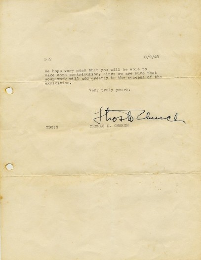 Carta de Thomas Church, de 2/8/1948