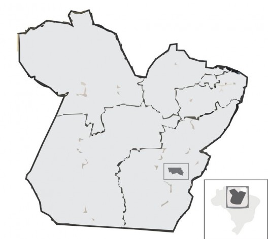 Localização do município na escala estadual.