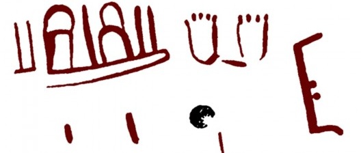 Fig.2: A chamada “Inscrição” do painel 49 da “Galeria B” (segundo santuário) da ''Cueva de La Pasiega''