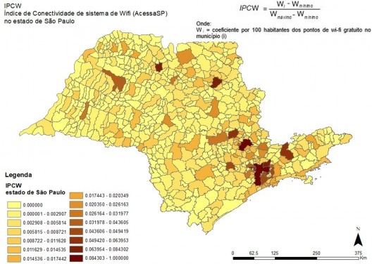 Índice de conectividade de sistemas de Wifi pelo programa AcessaSP, 2018