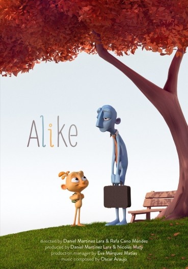 Cartaz do curta-metragem “Alike”, direção de Daniel Martínez Lara e Rafael Cano Méndez, 2017