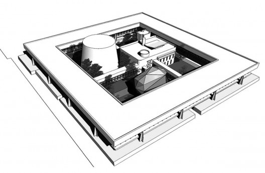 Perspectiva edifício e diamante. Imagem apresentada no Seminário Estratégias para La Intervención Del Patrimônio Moderno. Naciones Unidas – CEPAL – Docomomo Chile, jan. 2011