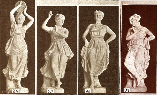 Bailarinas, fotografias do catálogo de 1910 da Fábrica de Cerâmica das Devesas