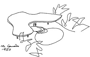 Casa das Canoas, croquis de Niemeyer, 1950