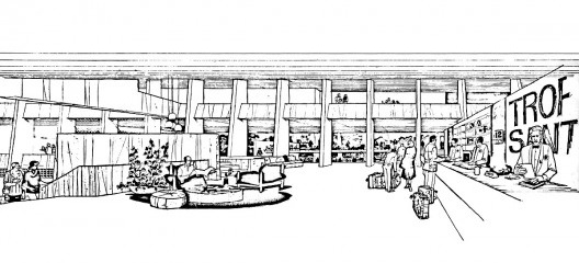 Tropical Hotel de Santarém, perspectiva do lobby. Arquiteto Arnaldo Paoliello