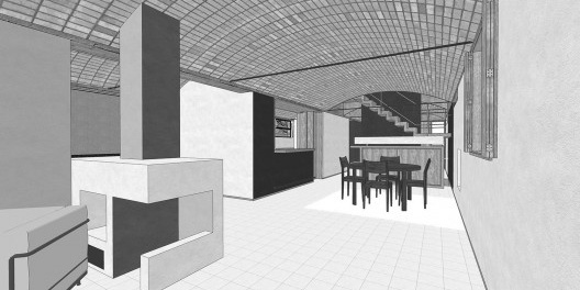 Casas Jaoul, vista interna do edifício, Neully-sur-Seine, Paris, França, 1951-56. Arquiteto Le Corbusier