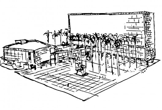 Ministério da Educação e Saúde Pública, estudo para o terreno original, Le Corbusier e equipe brasileira, 1936