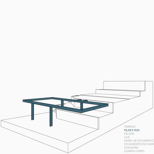 Estúdio Madalena, diagrama de montagem, São Paulo, 2015. Apiacás Arquitetos